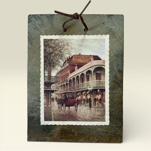 Vintage NEW ORLEANS Roofing Slate Art Wall Plaque St. Louis at Royal Coleman